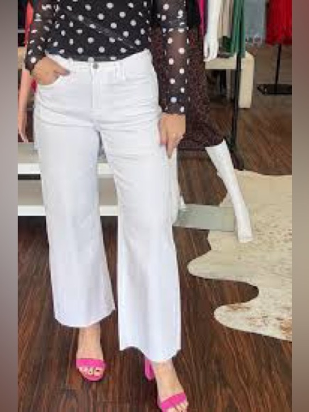 High-Rise White Wide-Leg Jeans for Women
